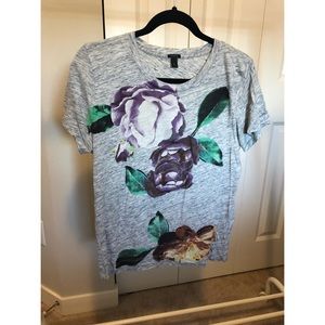 Grey Floral J.Crew Tee Shirt
